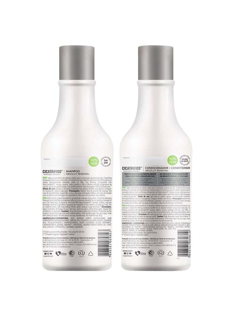 Inoar duo cicatrifios kit - shampoo + condicionador