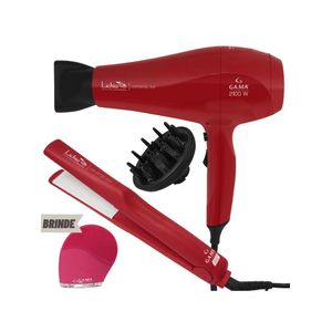 Kit prancha e secador de cabelo lichia  + brinde 220v