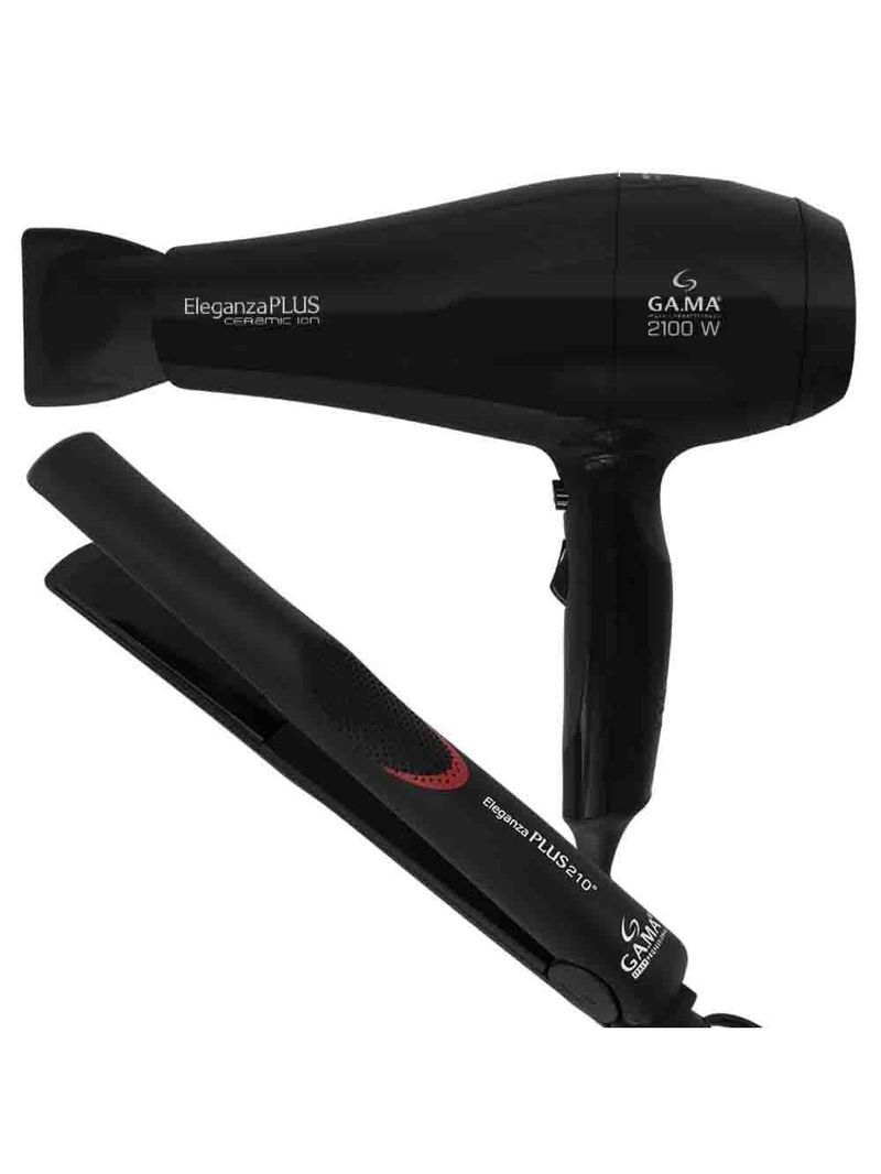 Kit secador e prancha de cabelo eleganza plus 127v