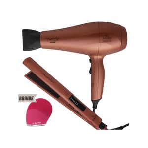 Kit prancha led e secador de cabelo marula + brinde bivolt