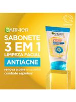 Garnier skin antiacne kit - hidratante facial + sabonete facial 3 em 1 + sérum facial