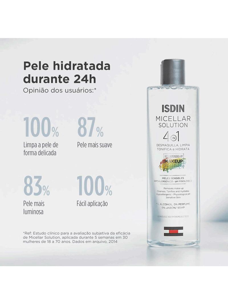 Limpador facial isdin - micellar solution 4 em 1