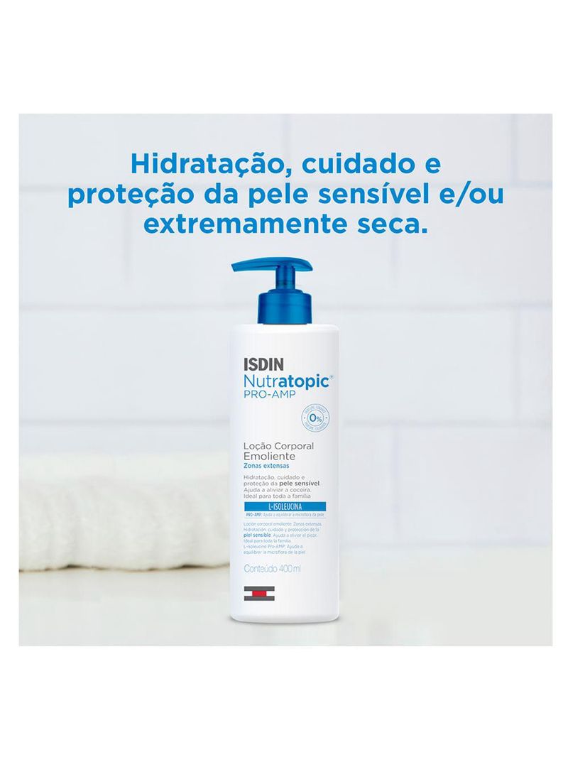 Loção corporal emoliente isdin - nutratopic pro-amp