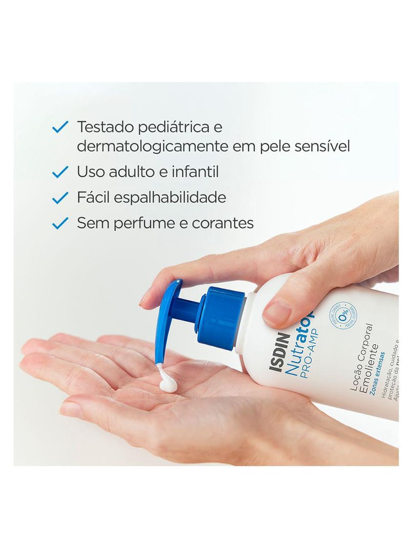 Loção corporal emoliente isdin - nutratopic pro-amp