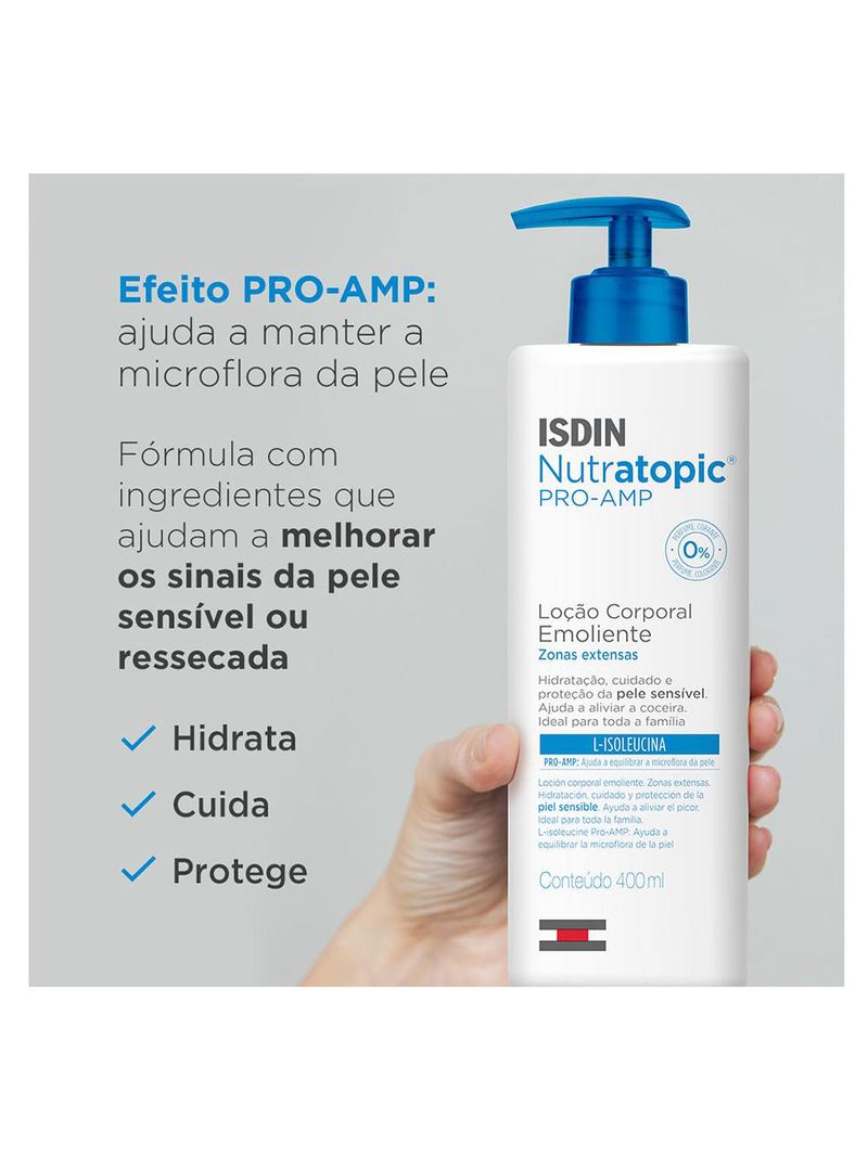 Loção corporal emoliente isdin - nutratopic pro-amp