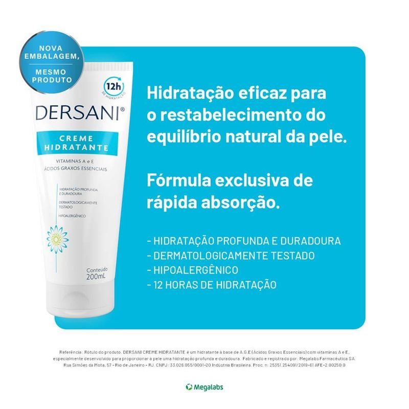 Hidratante corporal dersani - dersani creme hidratante