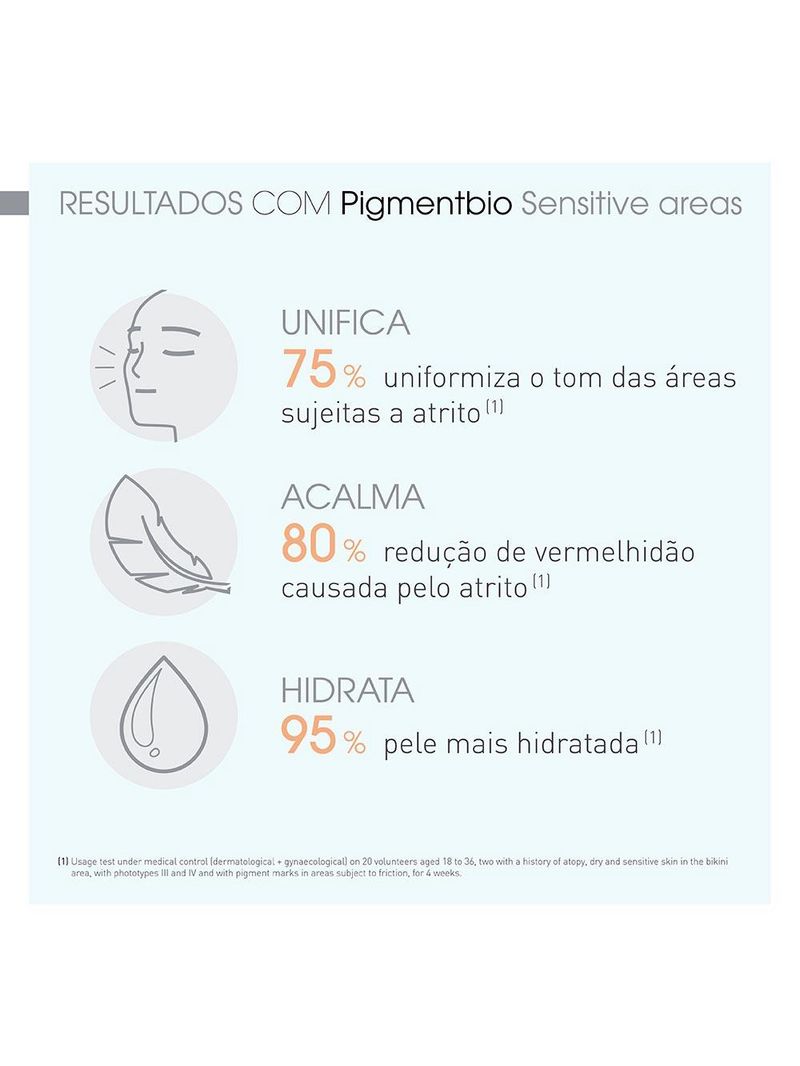 Clareador corporal para Áreas Íntimas e sensíveis bioderma - pigmentbio sensitive areas