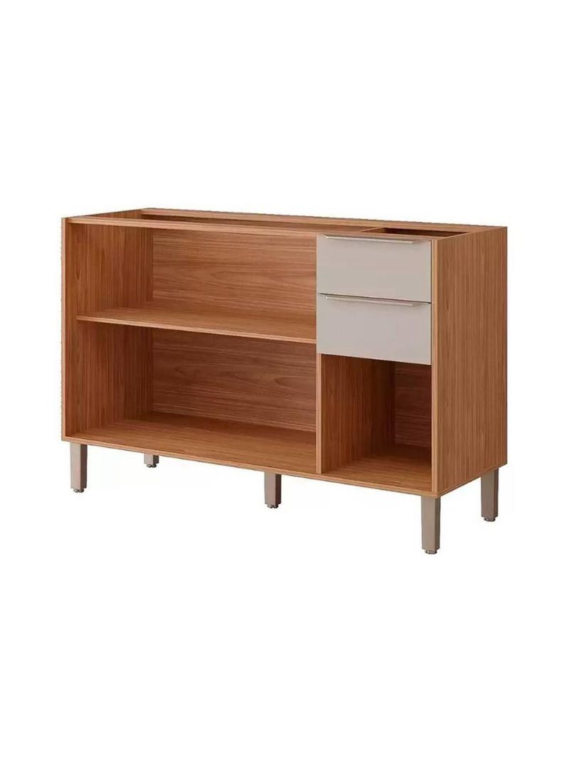 Balcão De Cozinha Esplêndida 3 Portas E 2 Gavetas S/tampo 120cm Freijo/titanium - Mgm