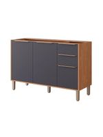 Balcão De Cozinha Esplêndida 3 Portas E 2 Gavetas S/tampo 120cm Freijo/titanium - Mgm