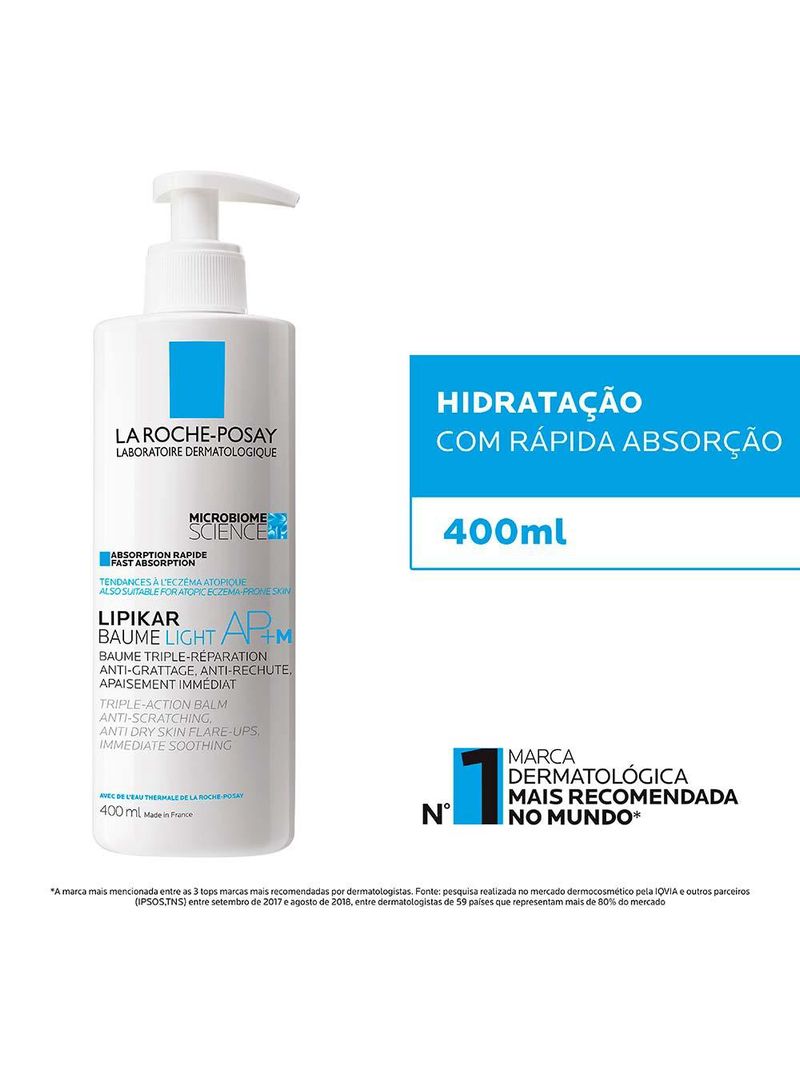 Hidratante corporal lipikar baume light ap + m – la roche-posay