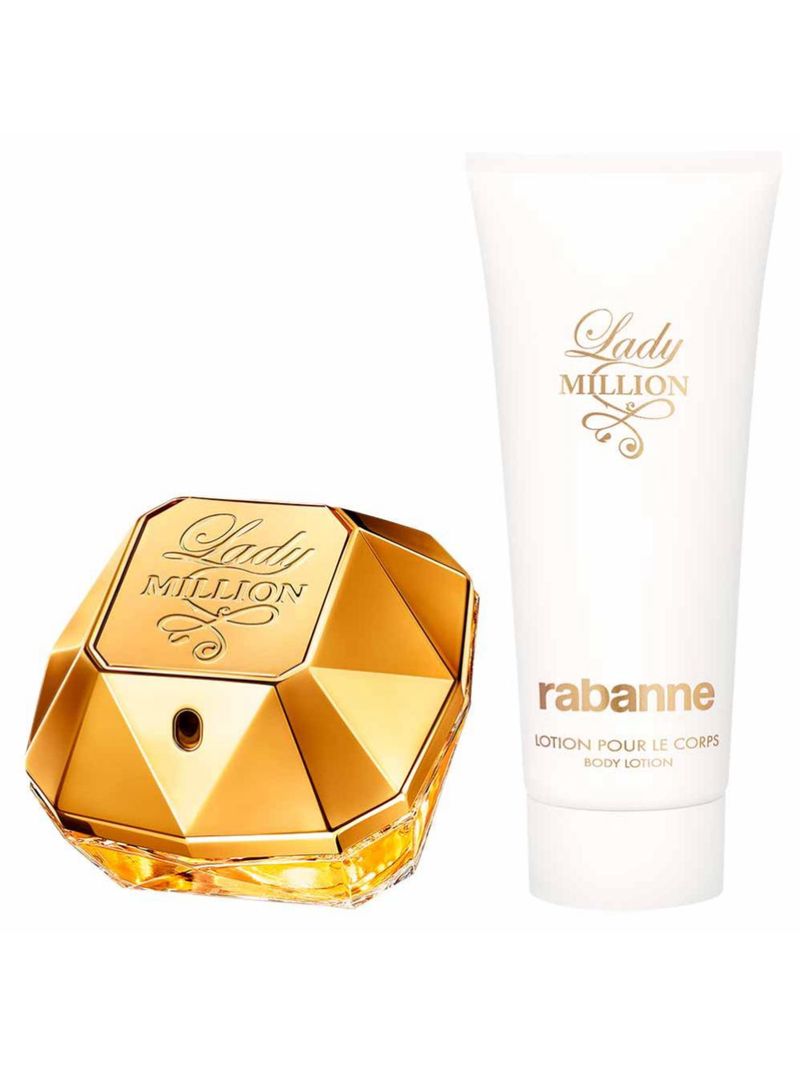 Coffret rabanne lady million kit - perfume feminino - edp + creme corporal