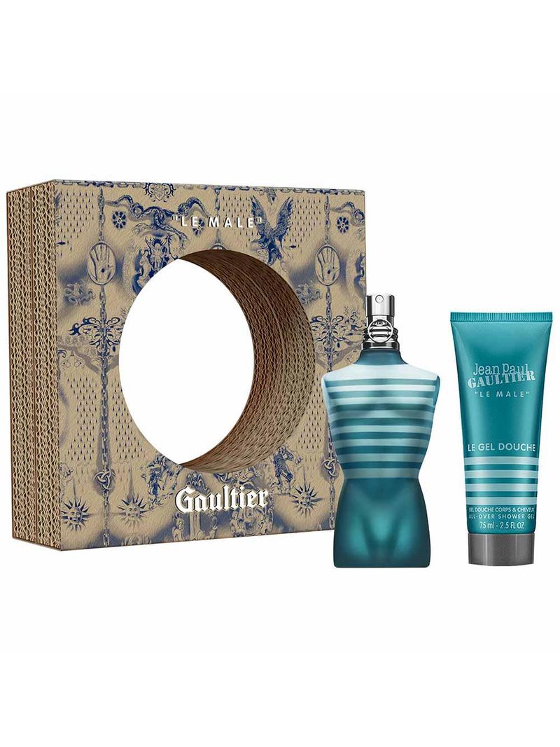 Coffret jean paul gaultier le male kit - perfume masculino edt + gel de banho