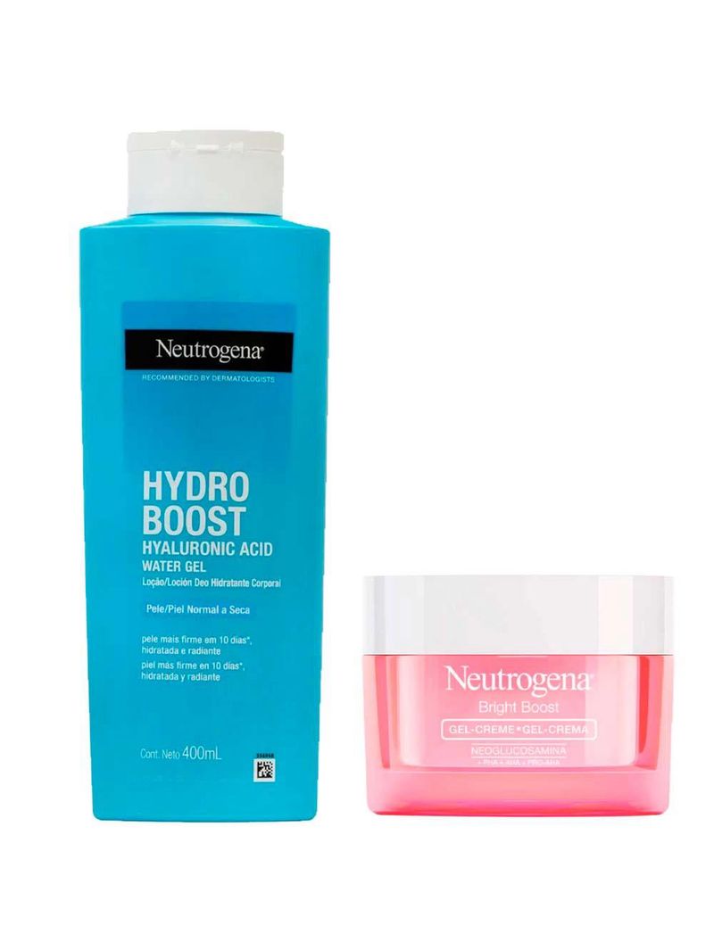 Neutrogena kit - hidratante corporal hydro boost + bright boost gel creme