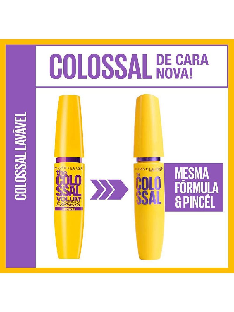 Máscara de cílios maybelline the colossal volum' express lavável preto