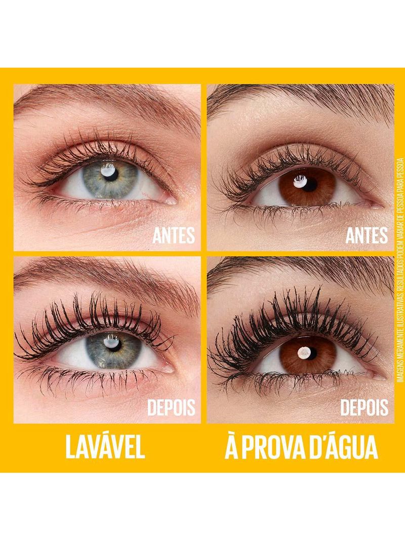 Máscara de cílios maybelline the colossal volum' express lavável preto