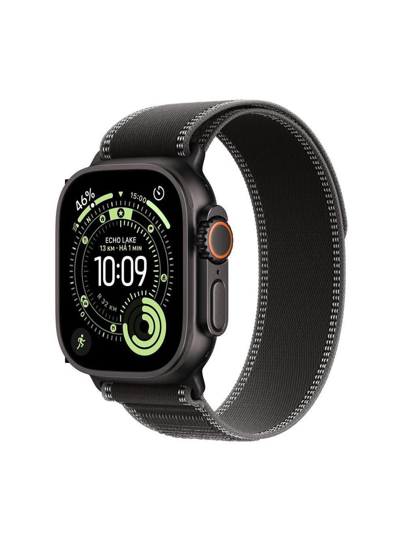 Apple watch ultra 3 gps+ cellular 49mm preto pulseira loop trail p/m preta-carvão