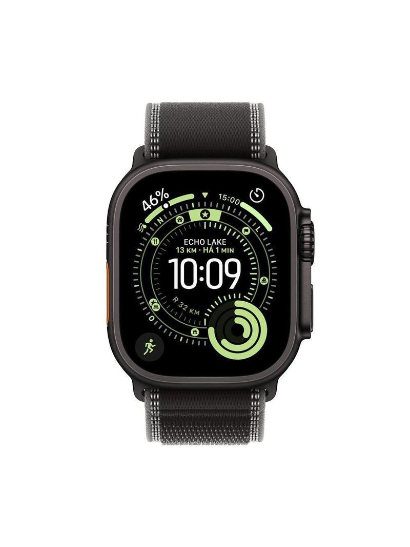 Apple watch ultra 3 gps+ cellular 49mm preto pulseira loop trail p/m preta-carvão