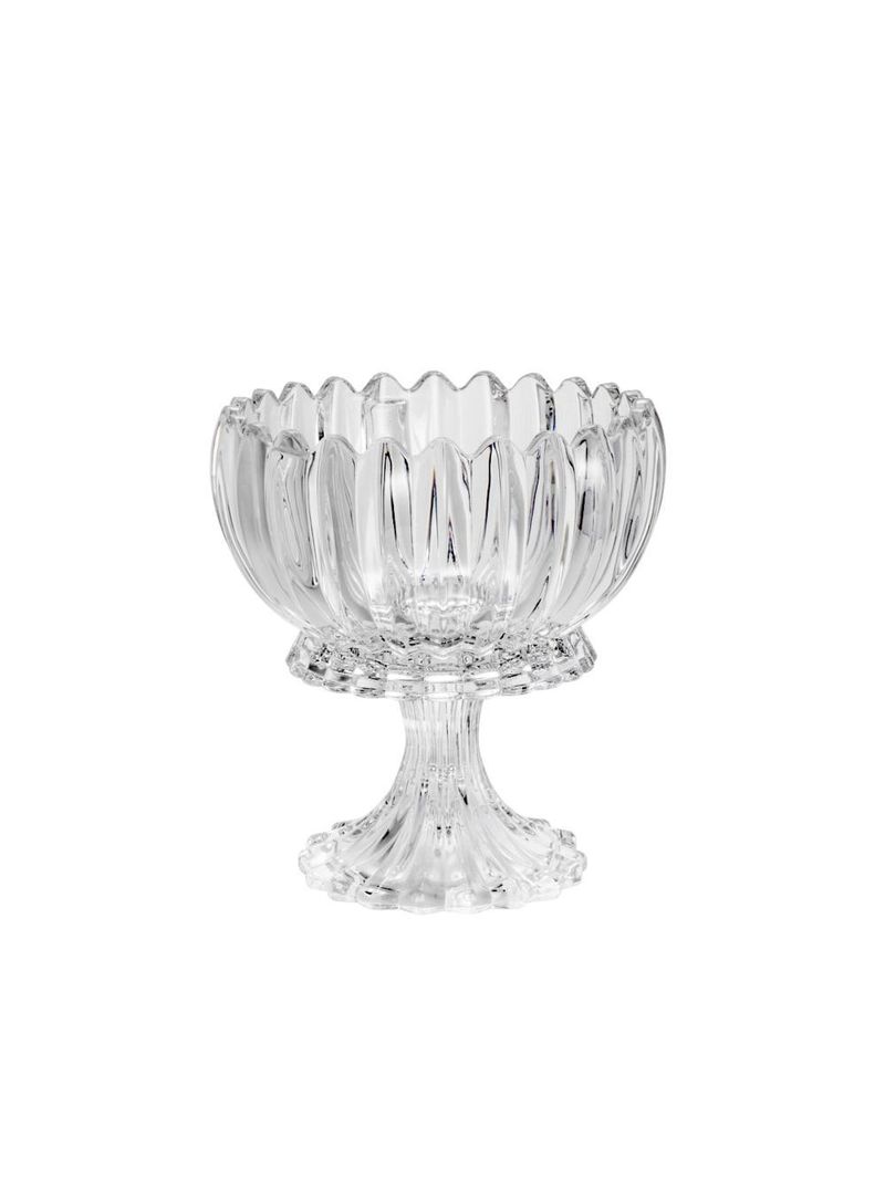 Potiche decorativo de cristal com pé e tampa geneva 11cm x