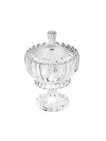 Potiche decorativo de cristal com pé e tampa geneva 11cm x