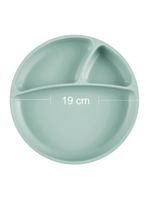 Prato infantil de silicone com divisórias e sucção portions river green - minikoioi
