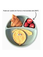 Prato infantil de silicone com divisórias e sucção portions river green - minikoioi