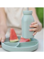 Prato infantil de silicone com divisórias e sucção portions river green - minikoioi