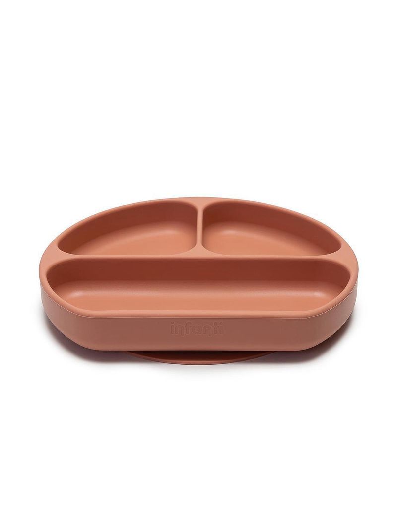 Prato de silicone com divisórias piccolo terracota - infanti
