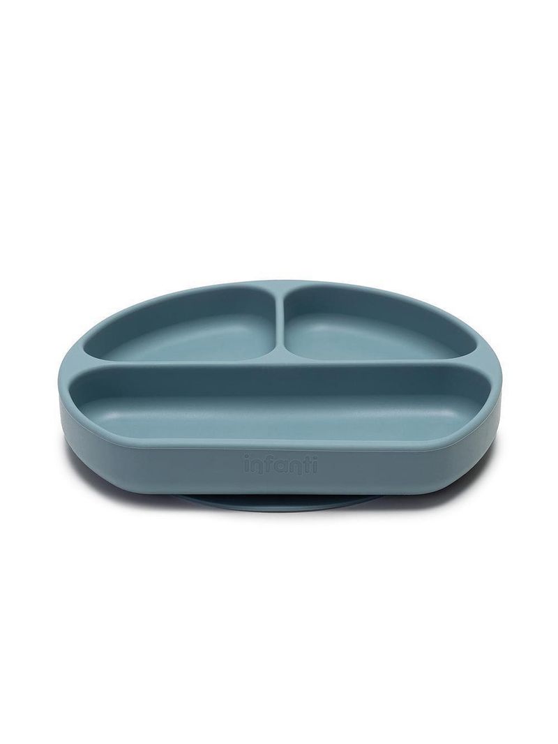 Prato de silicone com divisórias piccolo azul - infanti