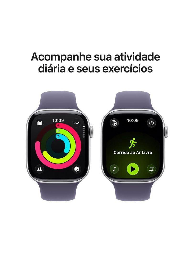 Apple watch series 11 gps+ cellular 46mm prateado pulseira m/g esportiva roxo-névoa