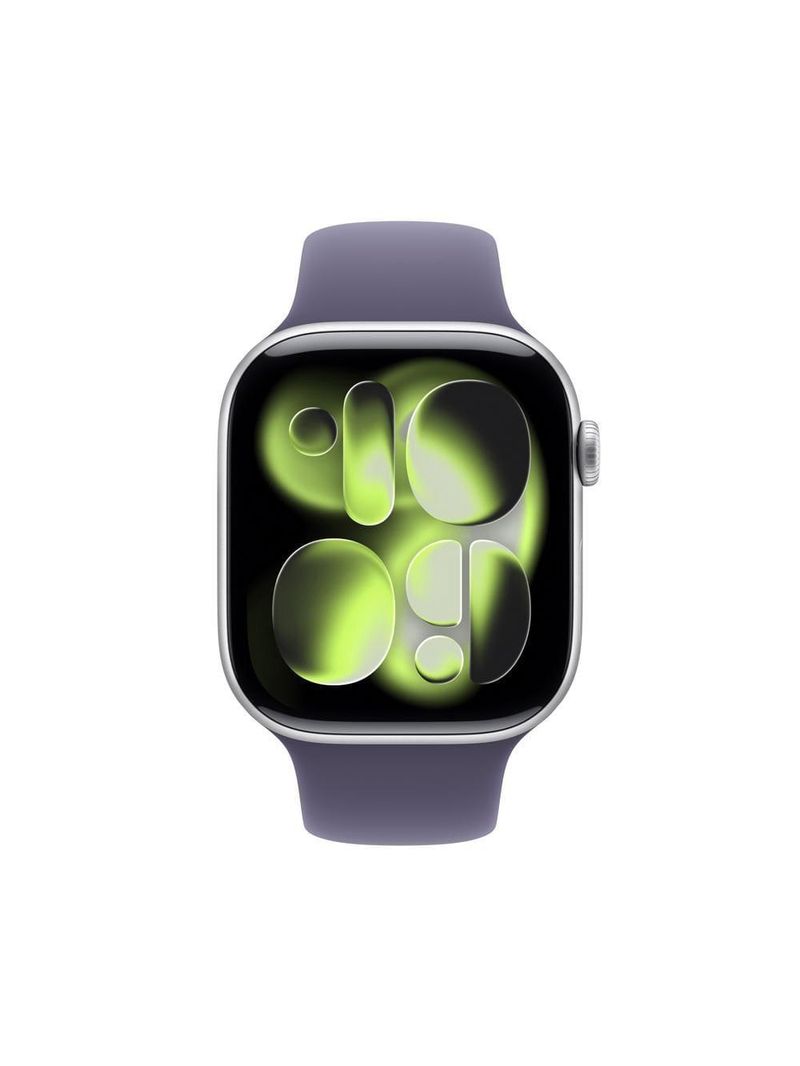 Apple watch series 11 gps+ cellular 46mm prateado pulseira m/g esportiva roxo-névoa