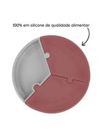 Prato infantil de silicone encaixe puzzle velvet rose e cinza - minikoioi