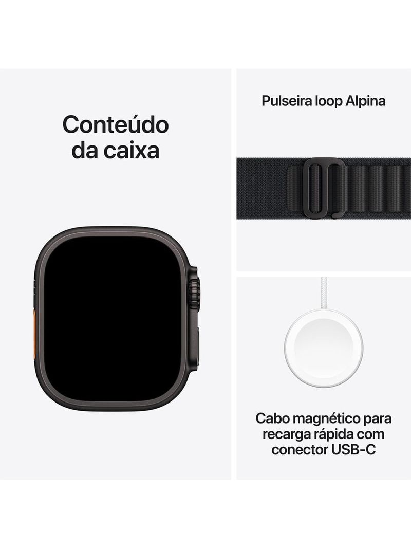 Apple watch ultra 3 gps+ cellular 49mm pulseira loop alpina m preta