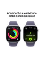 Apple watch series 11 gps+ cellular 46mm prateado pulseira p/m esportiva roxo-névoa