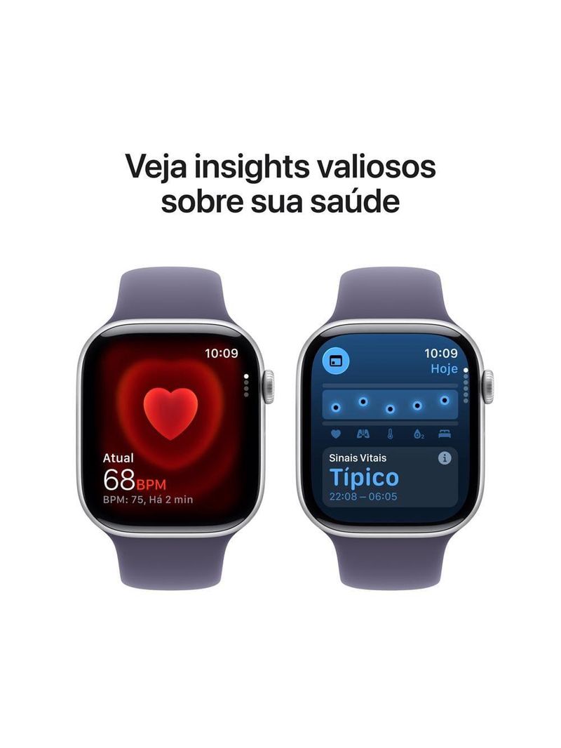 Apple watch series 11 gps+ cellular 46mm prateado pulseira p/m esportiva roxo-névoa