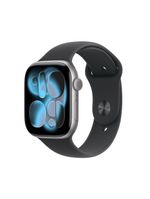 Apple watch series 11 gps+ cellular 46mm cinza-espacial pulseira p/m esportiva preta