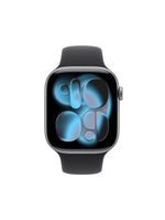 Apple watch series 11 gps+ cellular 46mm cinza-espacial pulseira p/m esportiva preta
