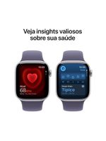 Apple watch series 11 gps+ cellular 42mm prateada pulseira m/g esportiva roxo-névoa
