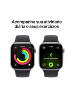 Apple watch series 11 gps+ cellular 42mm cinza-espacial pulseira m/g esportiva preta