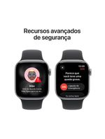 Apple watch series 11 gps+ cellular 42mm cinza-espacial pulseira m/g esportiva preta