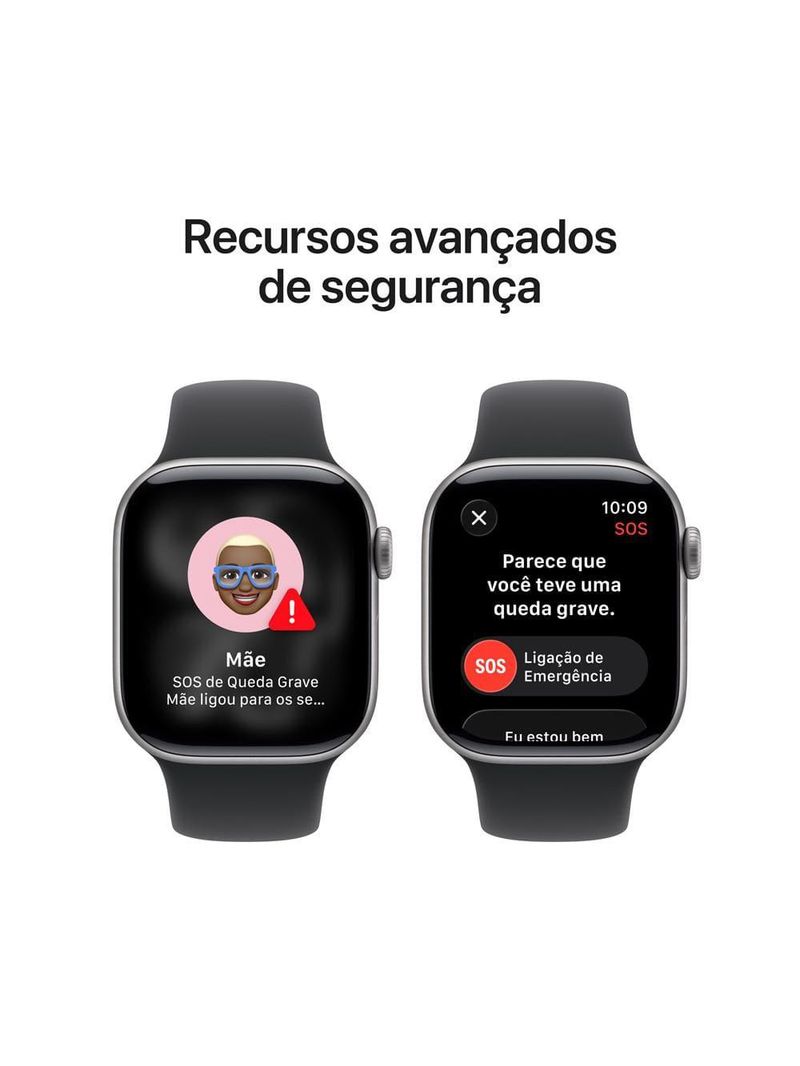 Apple watch series 11 gps+ cellular 42mm cinza-espacial pulseira m/g esportiva preta