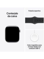 Apple watch series 11 gps+ cellular 42mm cinza-espacial pulseira m/g esportiva preta