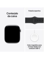 Apple watch series 11 gps+ cellular 46mm cinza-espacial pulseira m/g esportiva preta
