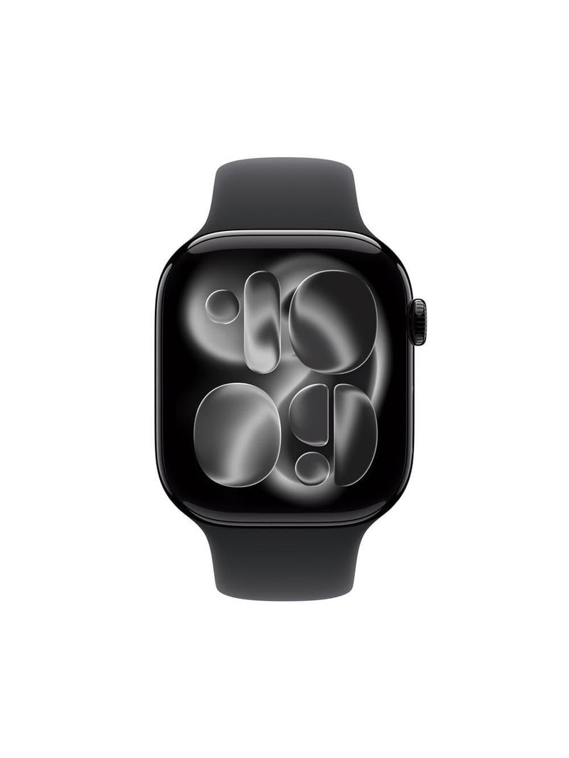 Apple watch series 11 gps 46mm preto brilhante pulseira p/m esportiva preta