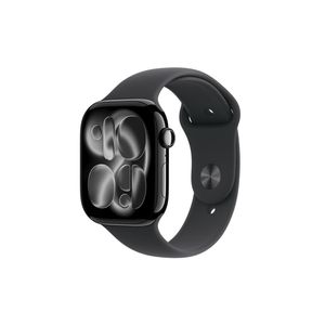 Apple watch series 11 gps 46mm preto brilhante pulseira p/m esportiva preta