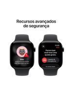 Apple watch series 11 gps 46mm preto brilhante pulseira p/m esportiva preta