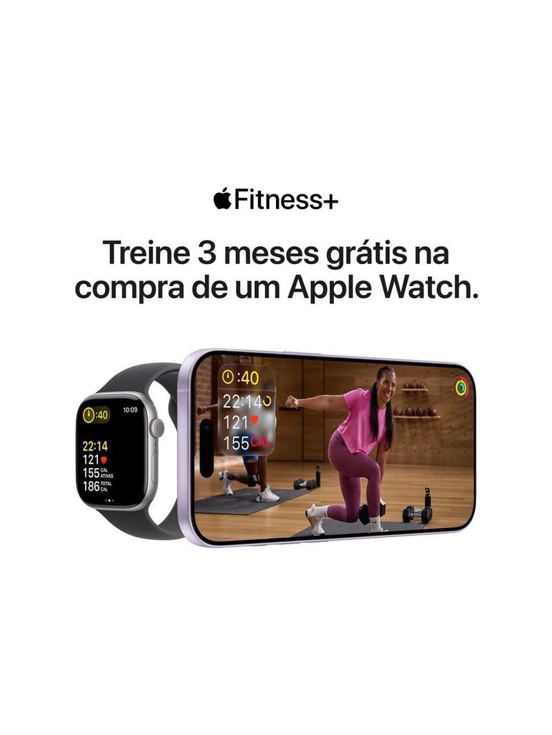 Apple watch series 11 gps 46mm preto brilhante pulseira p/m esportiva preta