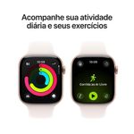 Apple watch series 11 gps 46mm ouro rosa pulseira p/m esportiva blush-clara