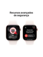 Apple watch series 11 gps 46mm ouro rosa pulseira p/m esportiva blush-clara