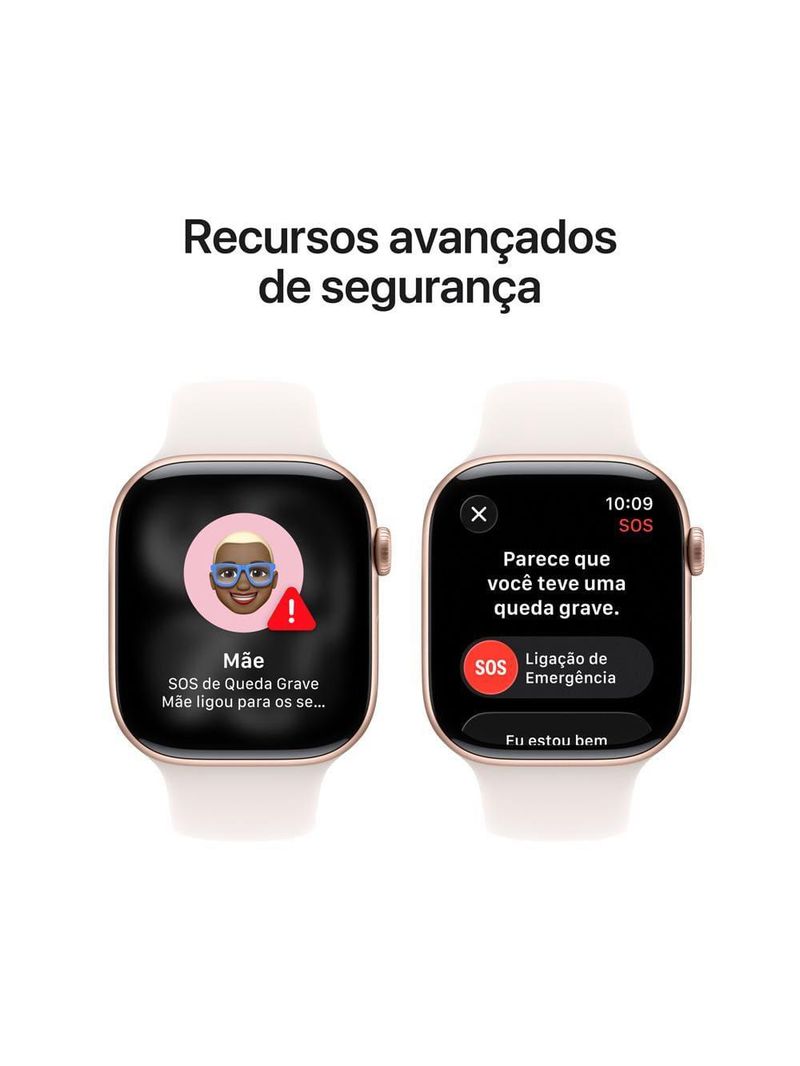 Apple watch series 11 gps 46mm ouro rosa pulseira p/m esportiva blush-clara