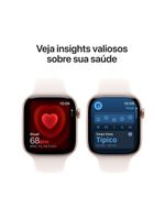 Apple watch series 11 gps 46mm ouro rosa pulseira p/m esportiva blush-clara